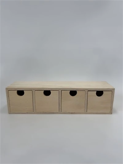 4つの引き出し木製の箱