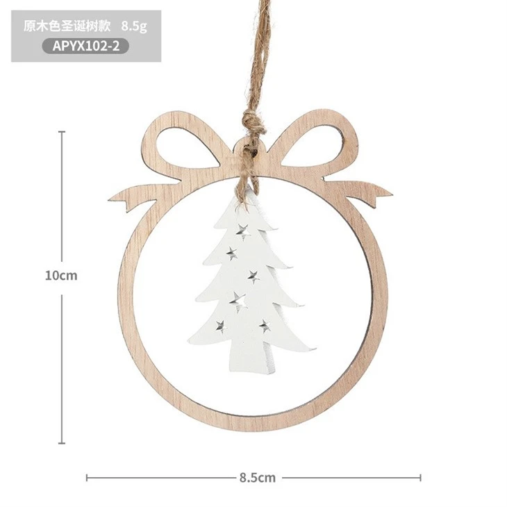 Wooden Decorative Christmas Tree Pendants