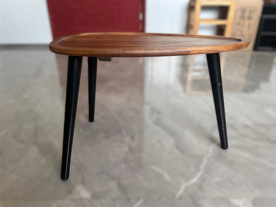 Wooden Dining Table With Three Legs