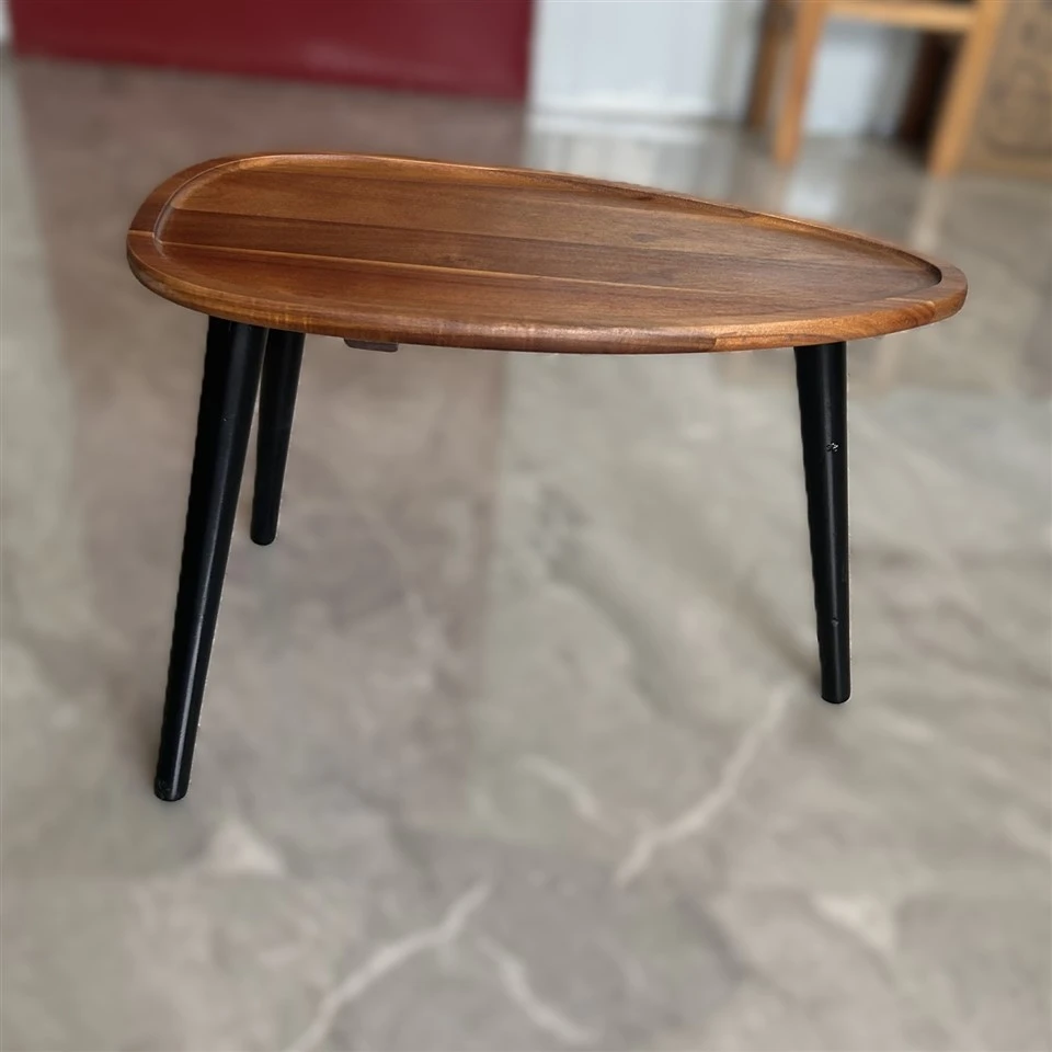 Wooden Dining Table With Three Legs