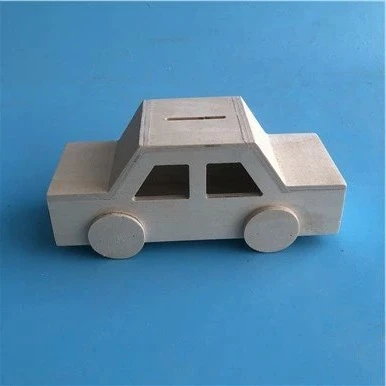 木製未完成車貯金箱
